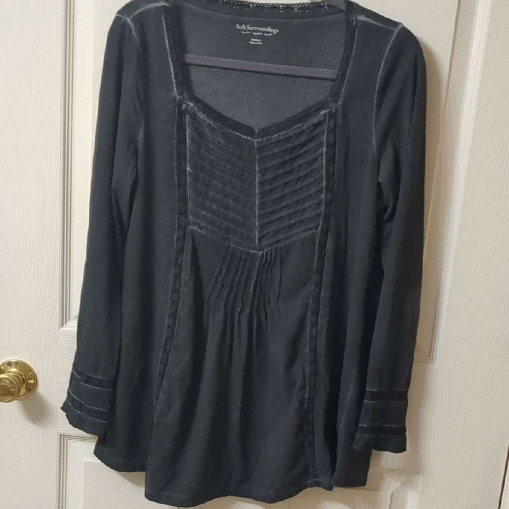 Soft Surroundings Black Long Sleeve Top